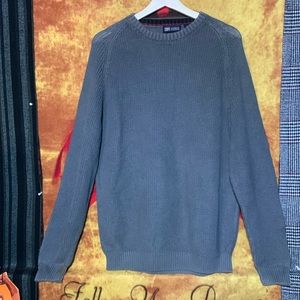 FADED GLORY-men’s gray long sleeve pullover crewneck knit sweater